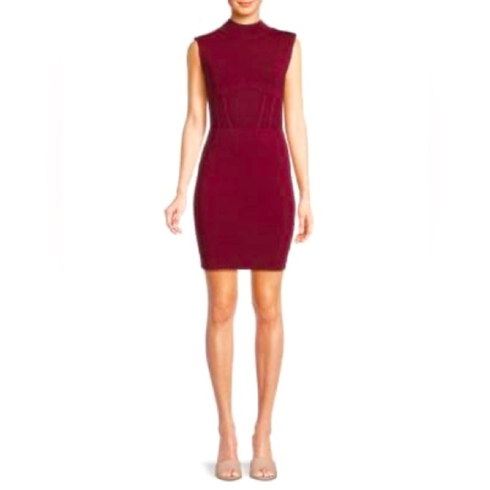 GUESS Mockneck Sheath Mini Dress | SIZE M